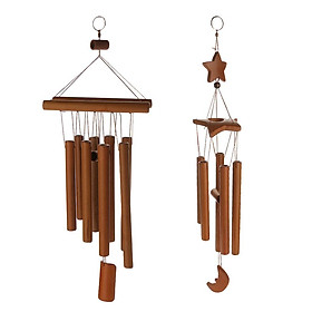 2PCS Deep Relaxing 8 Tube& 5 Tube Bamboo Raft Chapel Bells Wind Chimes Decor