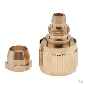 2x Brass Hose Tap Connector 1/2'' Threaded Garden Water Pipe Adaptor Fitting