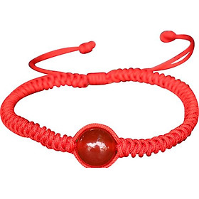 Vòng tay kết dây hạt mã não đỏ ngọc quý gemstones ga12