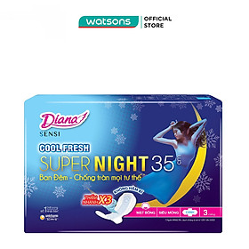 Băng Vệ Sinh Diana Sensi Night Cool Fresh 35cm