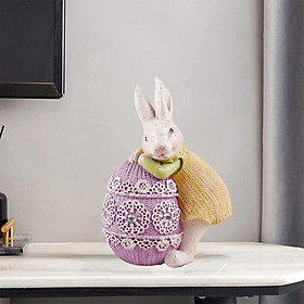 Bunny Rabbit Statue Resin Sculpture Figurine Home Decor Ornament