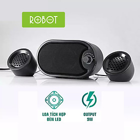 Loa Vi Tính Gaming 2.1Ch Subwoofer Đèn Led 9W - Màu Đen - Hàng Chính Hãng