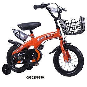 xe đạp trẻ em có bánh phụ chống đổ 14-16inch kiểu dáng thể thao khỏe khoắn, xe đạp cho bé từ 3-8 tuổi