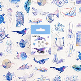 Hộp 46 Miếng Dán Sticker Trang Trí Thế Giới Huyền Ảo