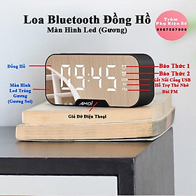 Mua Đồng Hồ  Loa Có Màn Hình Led Tráng Gương Hot(Đồng hồ báo thức  Đài FM)