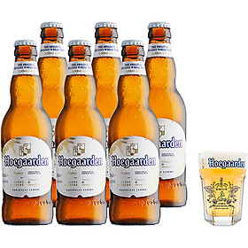 Lốc 6 chai Hoegaarden White Xứng Bia Vừa Bữa (330ml/chai) + 1 ly thủy tinh