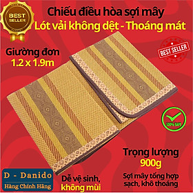 Chiếu điều hòa sợi mây tre đan tổng hợp lót vải không dệt cao cấp hàng xuất khẩu 2 mặt giá rẻ 1m2 1m6 1m8 D Danido