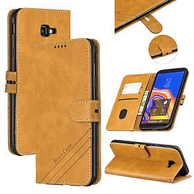 Bao Da PU Nắp Gập Với Nhiều Ngăn Đựng Tiền & Khóa Gài An Toàn Cho Samsung J4 Plus