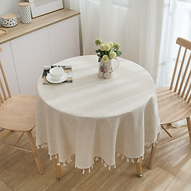 Mua Khăn bàn tròn canvas phong cách vintage trải bàn tiệc bàn ăn thấm hút tốt