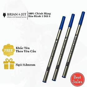 Combo 3 Ruột (ống) mực xanh dạ bi cao cấp B& 0.5mm thân hợp kim dùng cho bút, viết dạ bi