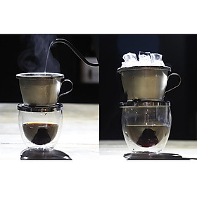 Coffee Dripper Drip Brewing Pot Coffee Filter Brew Coffee Pot Percolators Hot & Cold Coffee Maker Stainless Steel