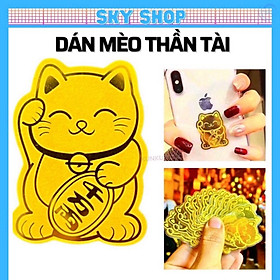 Mua Miếng Dán Mèo Thần Tài gắn ốp lưng điện thoại Mạ Vàng Mang Tới Tài Lộc