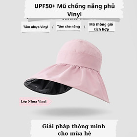 Mũ, Nón Vành Chống Nắng Mùa Hè Thoáng Khí Hở Chóp Có Lớp Phủ Vinyl Chống Tia UV Có Thể Gập Lại