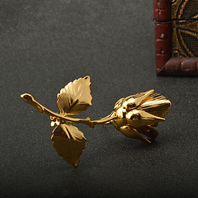 3-6pack Elegant 24K Gold Plated Rose Brooch Pin for Mens Suit Wedding Groom