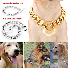 Gold & Silver Cuban Link Dog Chain - 15mm