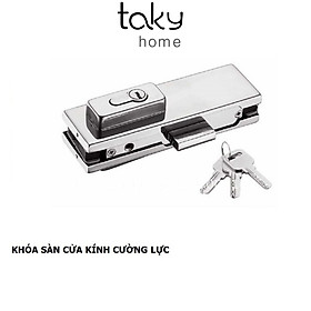Mua Khóa Cửa Kính Cường Lực Cao Cấp  Khóa VVP Chốt Gắn Sàn  Loại Khóa Sàn Cho Kính 10 - 12 ly  Khóa 2 Đầu Chìa. TakyHome 3701