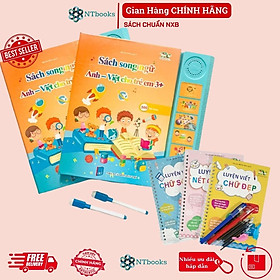 Sách Song Ngữ Anh Việt 3+ và Bộ 3 Cuốn Tập Viết Thần Kỳ Cho Bé