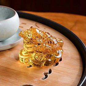 Cốc 3 Chân Pha Lê 7cm Màu vàng trong suốt Dru-Hàng Chính Hãng