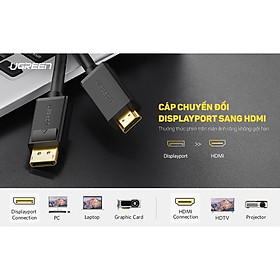 Dây cáp DisplayPort sang HDMI hỗ trợ phân giải 1920x1200 UGREEN DP101 - Hàng chính hãng