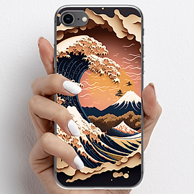 Ốp lưng cho iPhone 7, iPhone 8 nhựa TPU mẫu Sóng biển
