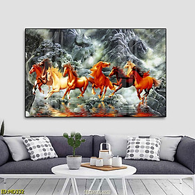Mua Tranh Bát Mã Phi Nước Đại Tài Lộc  - Tranh Canvas Trang Trí Phong Thủy