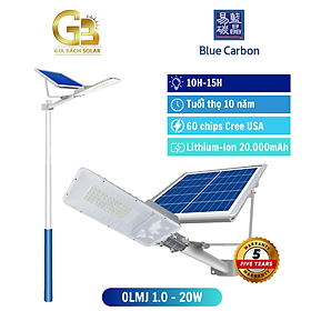 Hình ảnh Đèn Đường Năng Lượng Mặt Trời 20W, Đèn Led Ngoài Trời Cảm Biến Ánh Sáng Có Remote Blue Carbon BCT-OLJ1.0