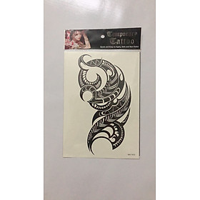 Hình xăm dán cao cấp tattoo chữ kí hoa văn maori 15x21cm- phù hợp vị trí cánh tay,  chân, lưng, ngực, bụng và vai