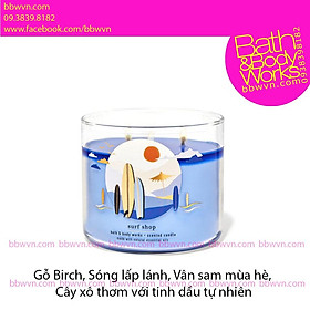Mua Nến thơm Bath and Body Works Surf Shop 3 bấc