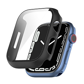Ốp Case PC Color Mặt Kính Cường Lực cho Apple Watch Series 7 (Size 41mm/45mm)