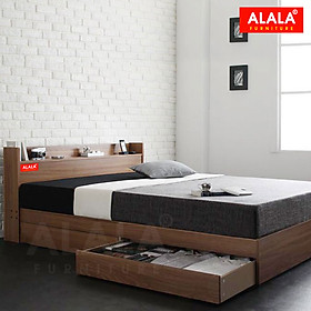 Giường ngủ ALALA11 + 2 hộc kéo / Miễn phí vận chuyển và lắp đặt/ Đổi trả 30 ngày/ Sản phẩm được bảo hành 5 năm từ thương hiệu ALALA/ Chịu lực 700kg