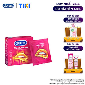 Bao cao su Durex Pleasuremax Hộp 3 Bao