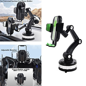 Universal Cell Phone Holder, for Car, Adjustable Windshield Suction Cup, Dashboard Desk Stand, Car Phone Mount Cradle 360 Rotatable One Hand