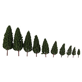 20pcs Tower Shaped Trees Model Train Scenery Landscape 1:50-400 Green