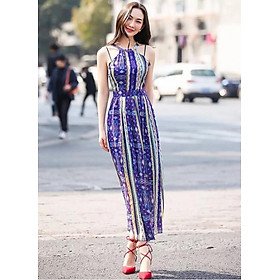 Đầm Maxi Họa Tiết Cổ Yếm TD225