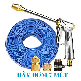 Bộ dây vòi xịt nước rửa xe, tưới cây . tăng áp 3 lần, loại 7m, 10m 206701-2 đầu đồng,cút đồng+ tặng khăn phượt
