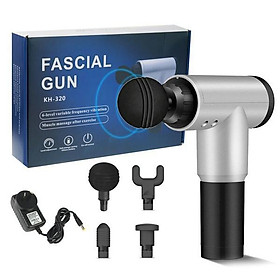 Súng Massage Fascial Gun 4 Đầu 6 Chế Độ