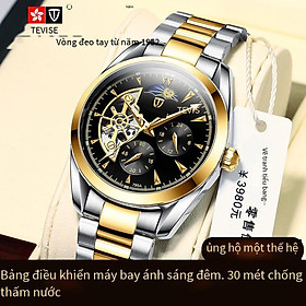 Khuyến mại Thụy Sĩ TEVISE Twiss thương hiệu đồng hồ tourbillon nam đồng hồ cơ chống thấm nước doanh nhân lớn dây thép nam đồng hồ