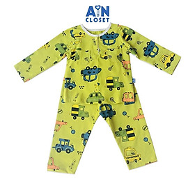 Bộ quần áo dài bé trai họa tiết Ôtô vàng thun cotton - AICDBGMUCP2V - AIN Closet