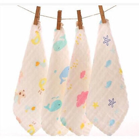 Khăn sữa 6 lớp sợi tre lau mặt loại dày cho bé (1 chiếc)