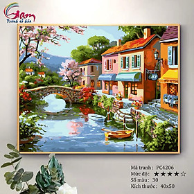 Mua Tranh tô màu theo số mùa xuân bên cầu PC4206