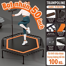 BG Sàn nhún,bạt nhún có thể gấp gọn cao cấp Trampoline size 1m-1,2m có thanh vịn dành cho mọi lứa tuổi - SÀN NHÚN 50-ELITE