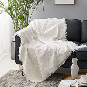 90X90cm White T Type Home Decoration Sofa Blanket Practical Creative Rug Style Tapestry Sofa Bed Home Decoration Blanket