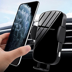 Wireless Car Charger,15W Qi Fast Charging Auto-Clamping Car Mount, Windshield Dash Air Vent Phone Holder Compatible with iPhone 11/11 Pro Max/Xs MAX