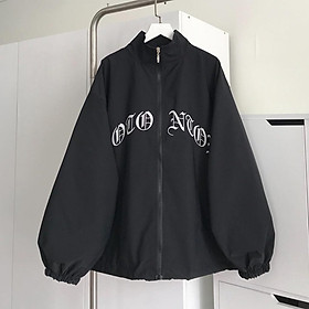 Áo Khoác Nữ Form Rộng Chất Dù Cao Cấp Khoác Gió Nữ Kiểu Dáng Jacket Phong Cách Basic 2 Màu Be Đen ESOA