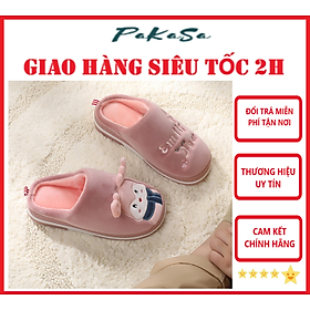 Dép Sục Lông hình Sừng Hươu Mềm Mại Mang Trong Nhà Siêu Ấm Cho Nữ - Hàng chính hãng  Size 38-39 - Hồng đậm - 3839