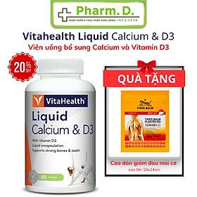 Viên Uống Bổ Sung Canxi Và D3 Giảm Nguy Cơ Loãng Xương VITAHEALTH Liquid Calcium With Vitamin D (30 Viên)