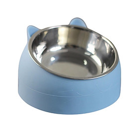 Pet Feeder 15° Raised Single Bowl for Cat Dog for Small Medium Dogs Kitten