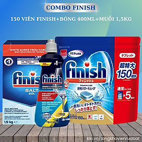 Combo Bột rửa bát finish 2,5kg + Muối rửa bát finish1.5kg dùng cho Máy rửa bát