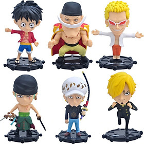 Sét 6 Mô Hình Nhân Vật One Piece Chibi - Đầu To