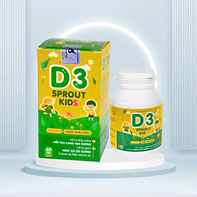 Canxi Vitamin D3 Sprout kids, SW, hộp 60 viên, hỗ trợ chiều cao cho trẻ